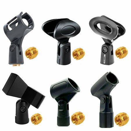 5 CORE 5 Core Universal Microphone Holder 6Pack w Gold Plated 5/8" Male to 3/8" Female Screw Adapter MC 123478 6PCS